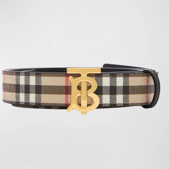 Burberry TB Check Reversible Medium Belt in Size Medium - NWT - Picture 1 of 12